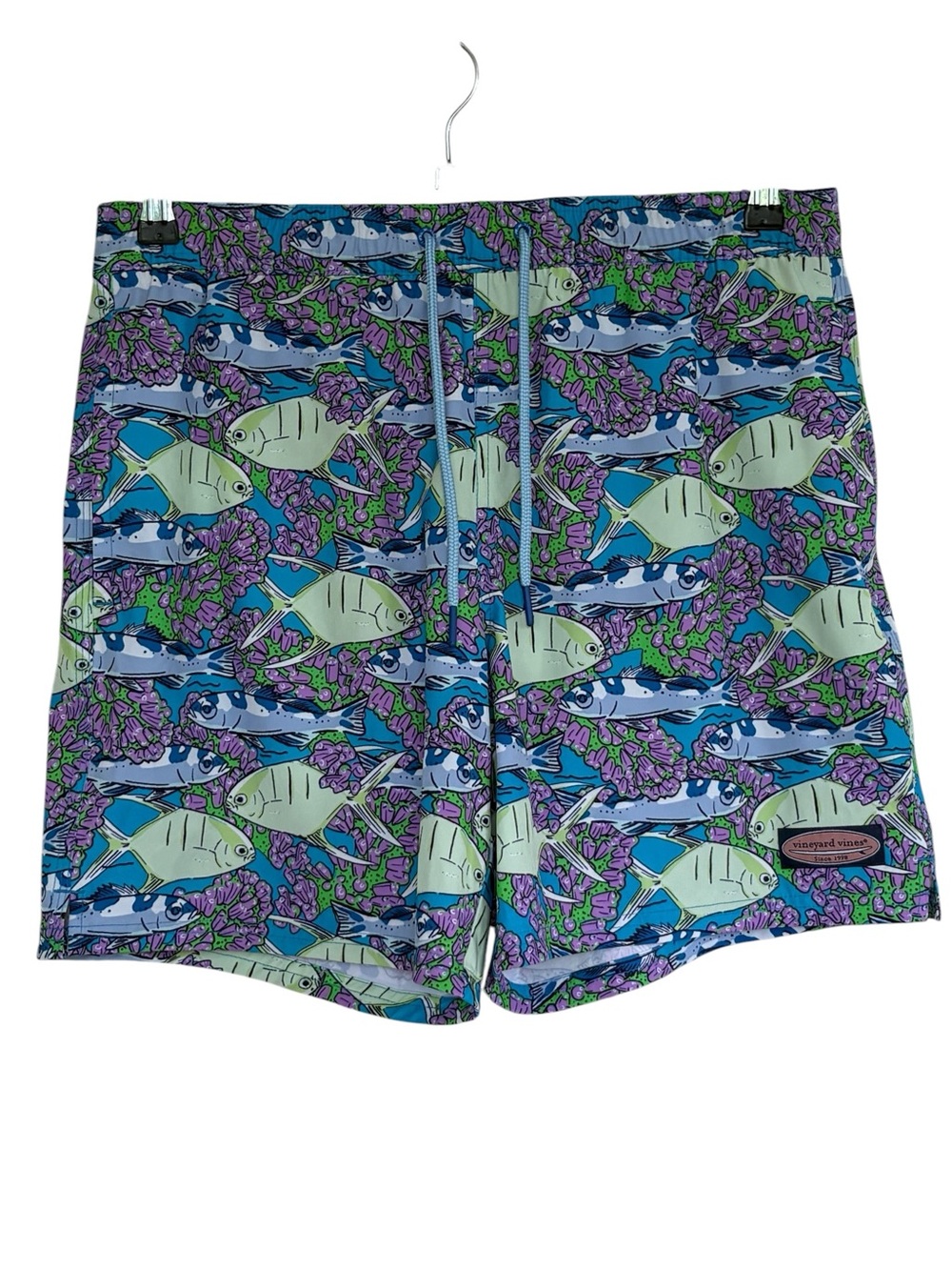 Vineyard Vines Printed Chappy Drawstring W/ Pockets Swim Trunks Size M